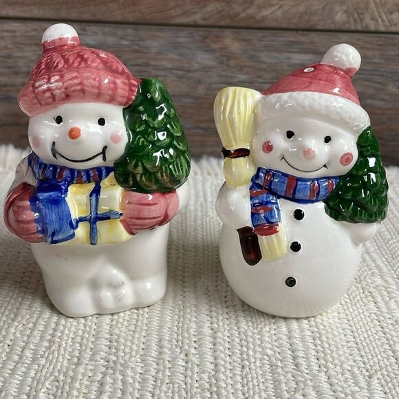 Snowmen Holiday Salt and Pepper Shakers, *Rare* , Vintage - Picture 1 of 5